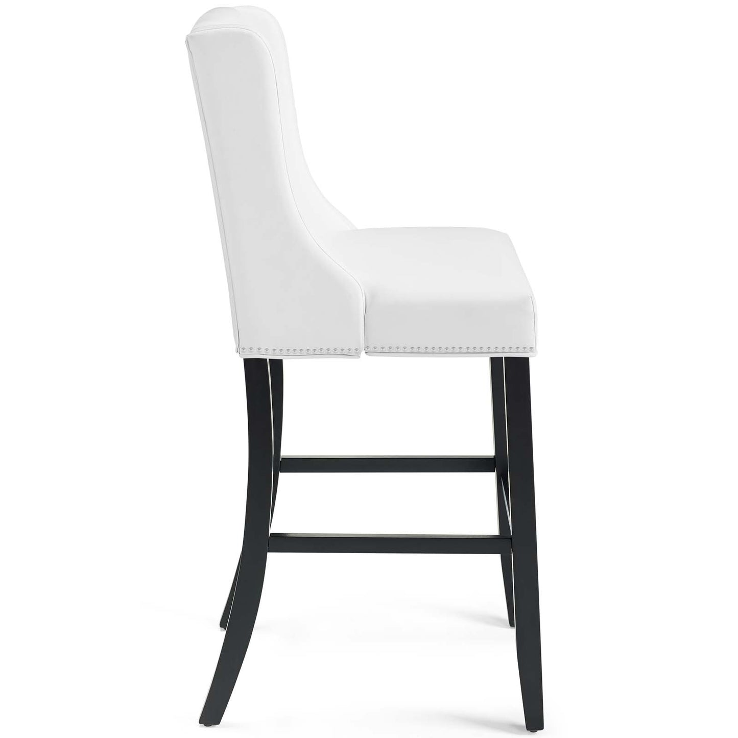 Modway EEI-4019 Baron Bar Stool Faux Leather Set of 2, White