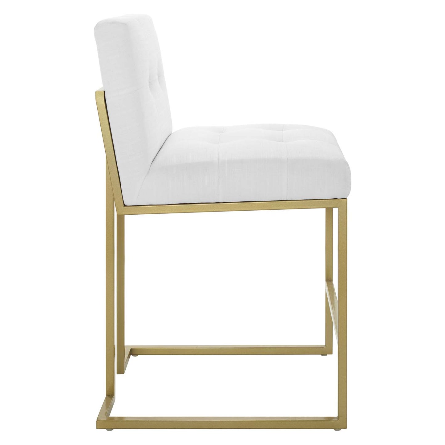 Modway EEI-5571-GLD-WHI Privy Counter Stool Upholstered Fabric Set of 2, Gold White