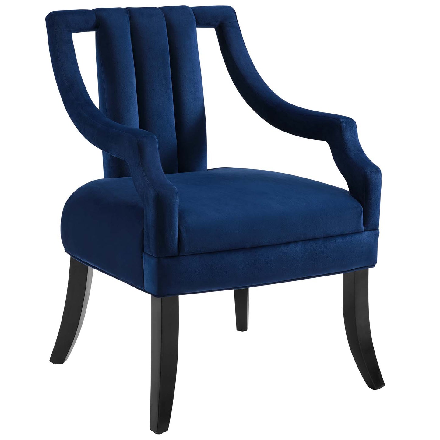 Modway Harken Accent Chair Performance Velvet Set of 2, Navy