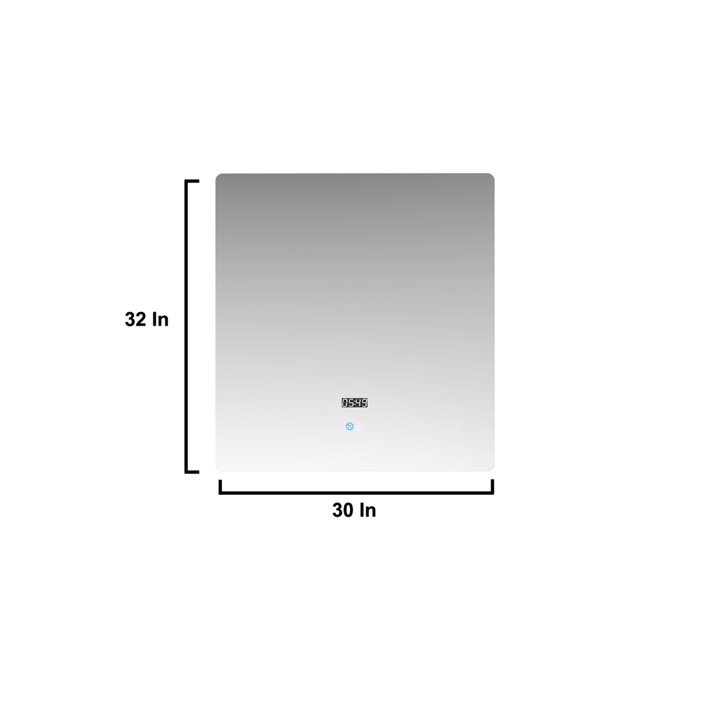 Geneva 30" Dark Grey Single Vanity, White Carrara Marble Top, White Square Sink and 30" LED Mirror w/ Faucet