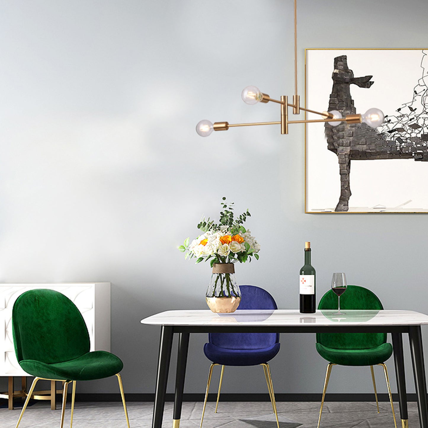 Black & Brushed Bronze Chandelier - TR76C30BR