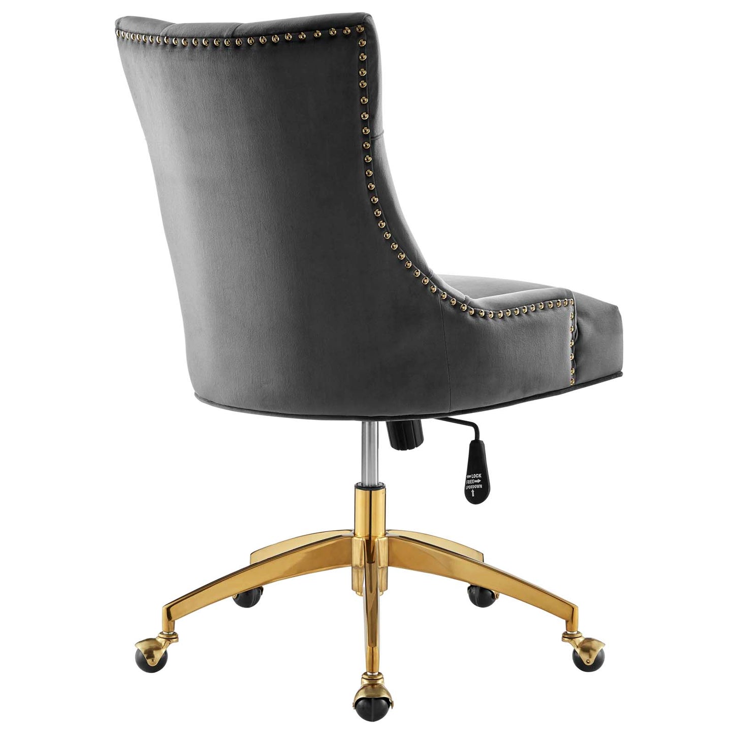 Modway Regent Tufted Performance Velvet Swivel Office Chair in Gold Gray