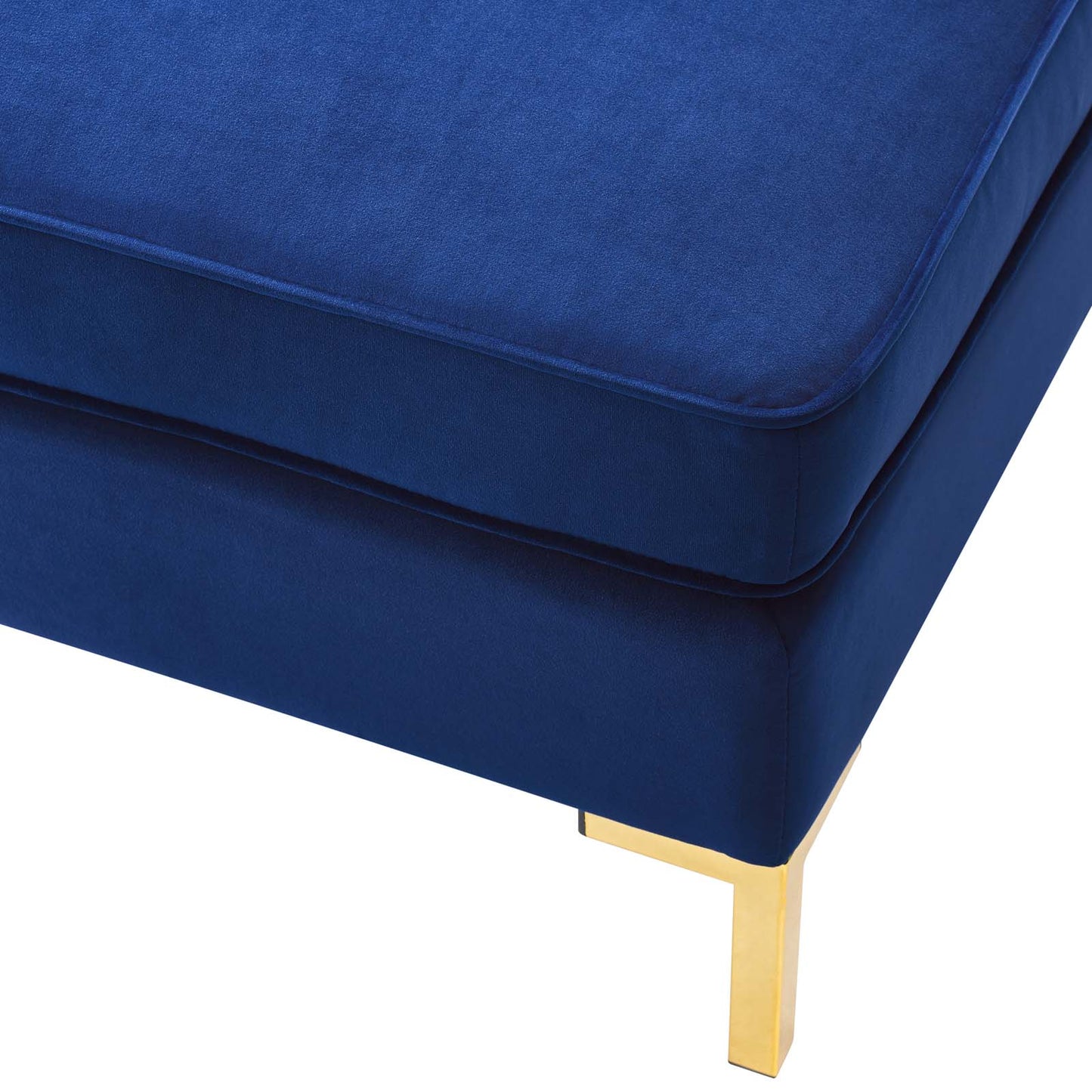 Modway Ardent Performance Velvet Upholstered Ottoman in Navy