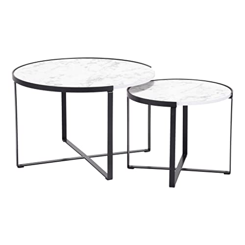 Zuo Brioche Coffee Table Set White & Black