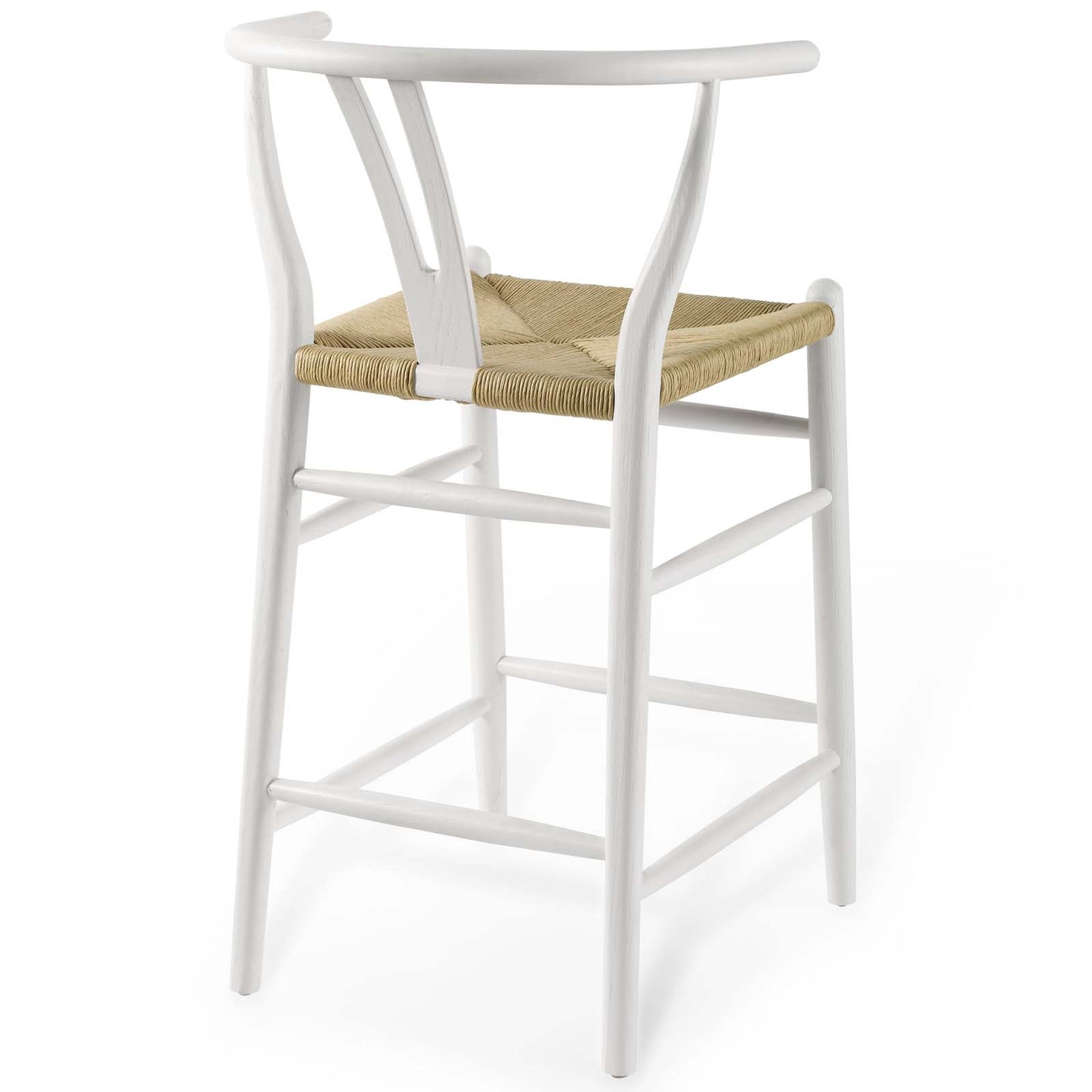 Modway Amish Wood Counter Stool Set of 2, White