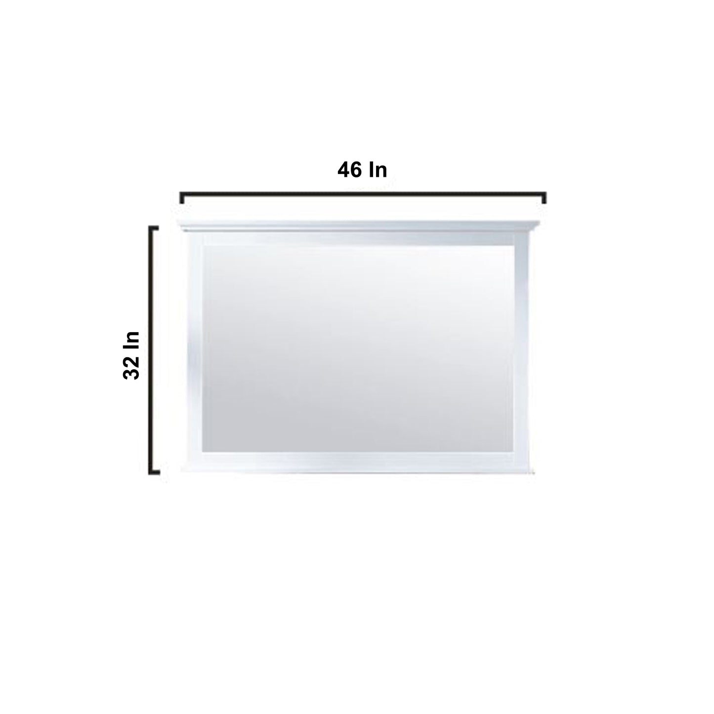 Dukes 48" White Single Vanity, no Top and 46" Mirror
