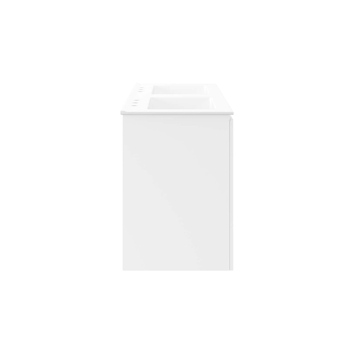 Modway White Bryn Wall-Mount Double Sink Bathroom Vanity EEI-5781-WHI-WHI