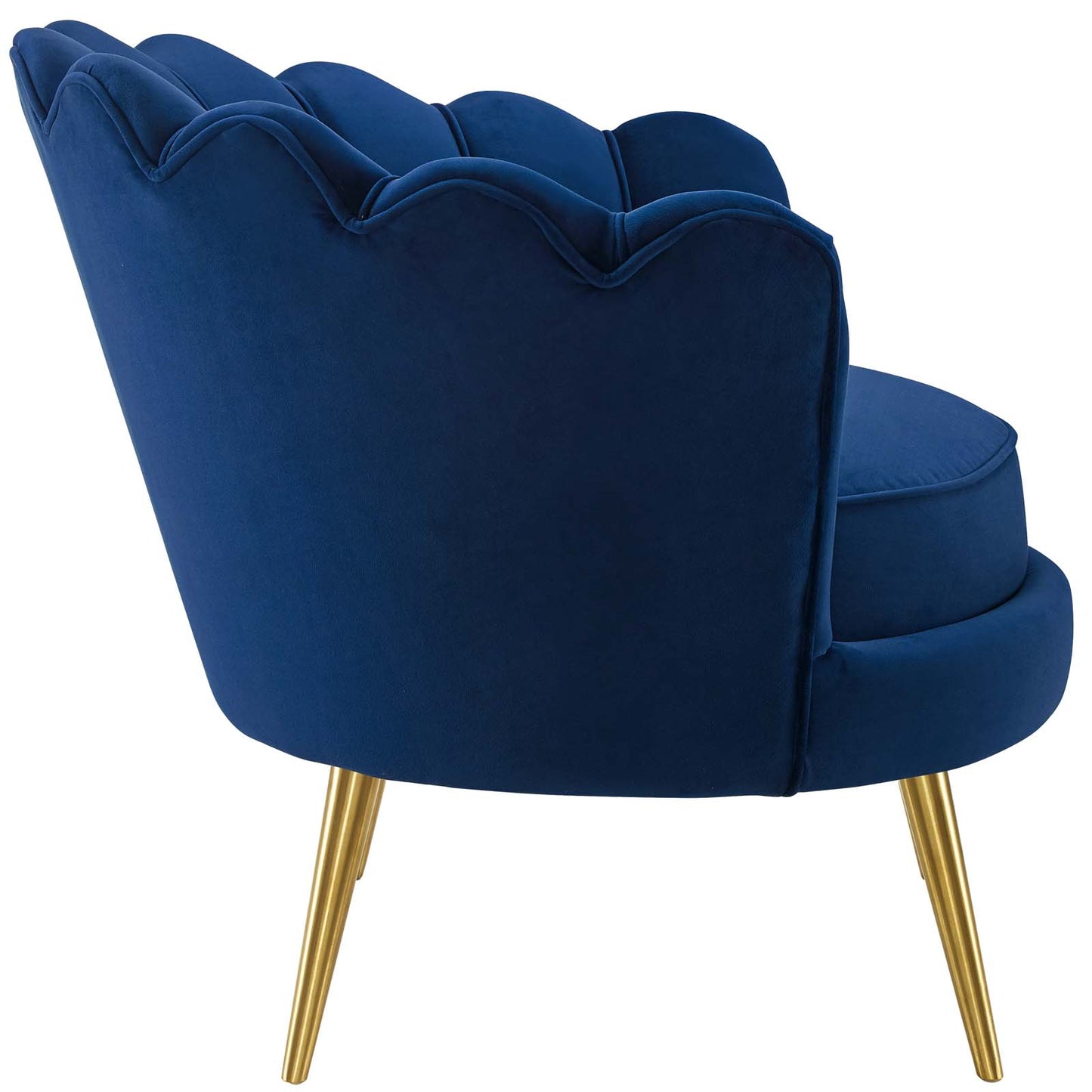 Modway Admire Accent Armchair Performance Velvet Set of 2, Navy