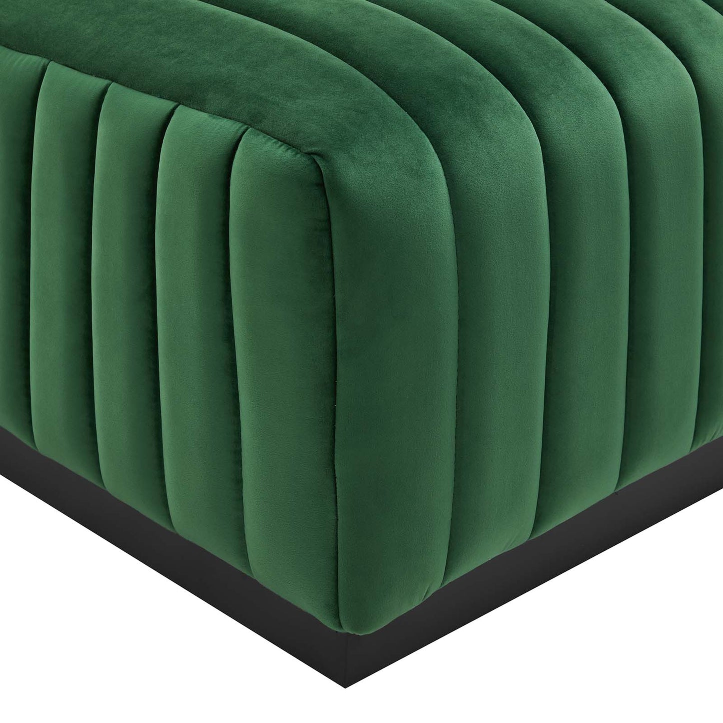 Modway Conjure Channel Tufted Performance Velvet Ottoman EEI-5500-BLK-EME