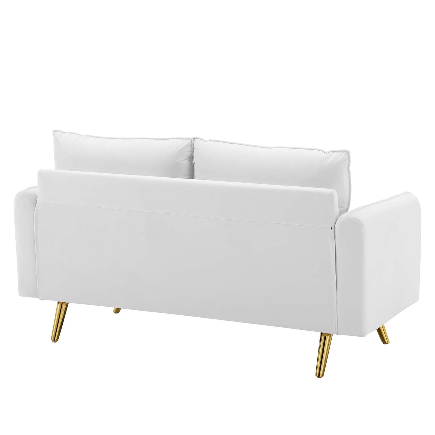 Modway Revive Contemporary Performance Velvet Upholstered Loveseat in White