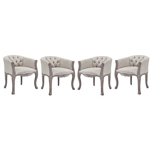 Modway EEI-2793-LGR Crown Dining Armchair, Fully Assembled, One, Light Gray