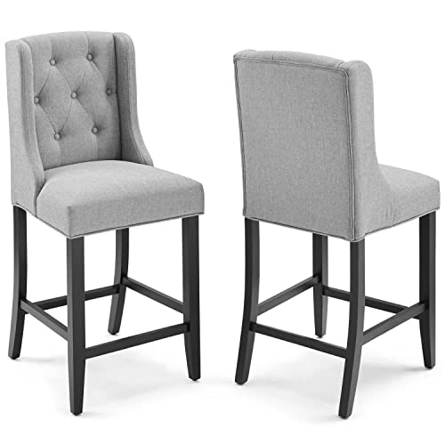 Modway Baronet Counter Bar Stool Upholstered Fabric Set of 2