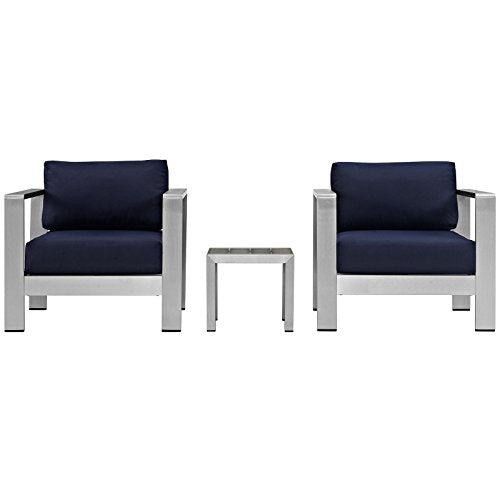 Modway Shore Aluminum Outdoor Patio Sectional Sofa Set