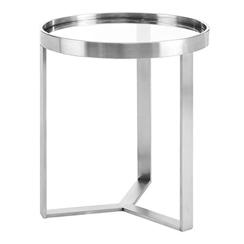 Modway Relay Glass and Metal Accent Side Table