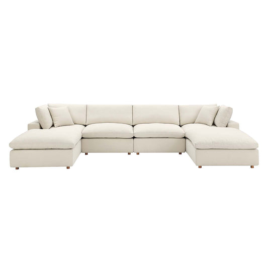 Modway Commix Down Filled Overstuffed 6-Piece Sectional Sofa, Multiple Colors