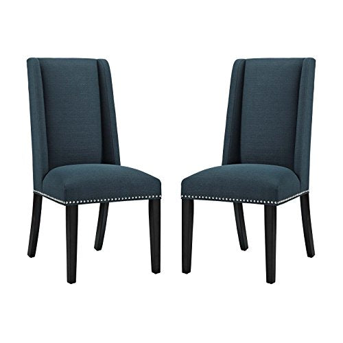 Modway Baron Modern Tall Back Wood Upholstered Fabric Parsons Kitchen and Dining Room Chair