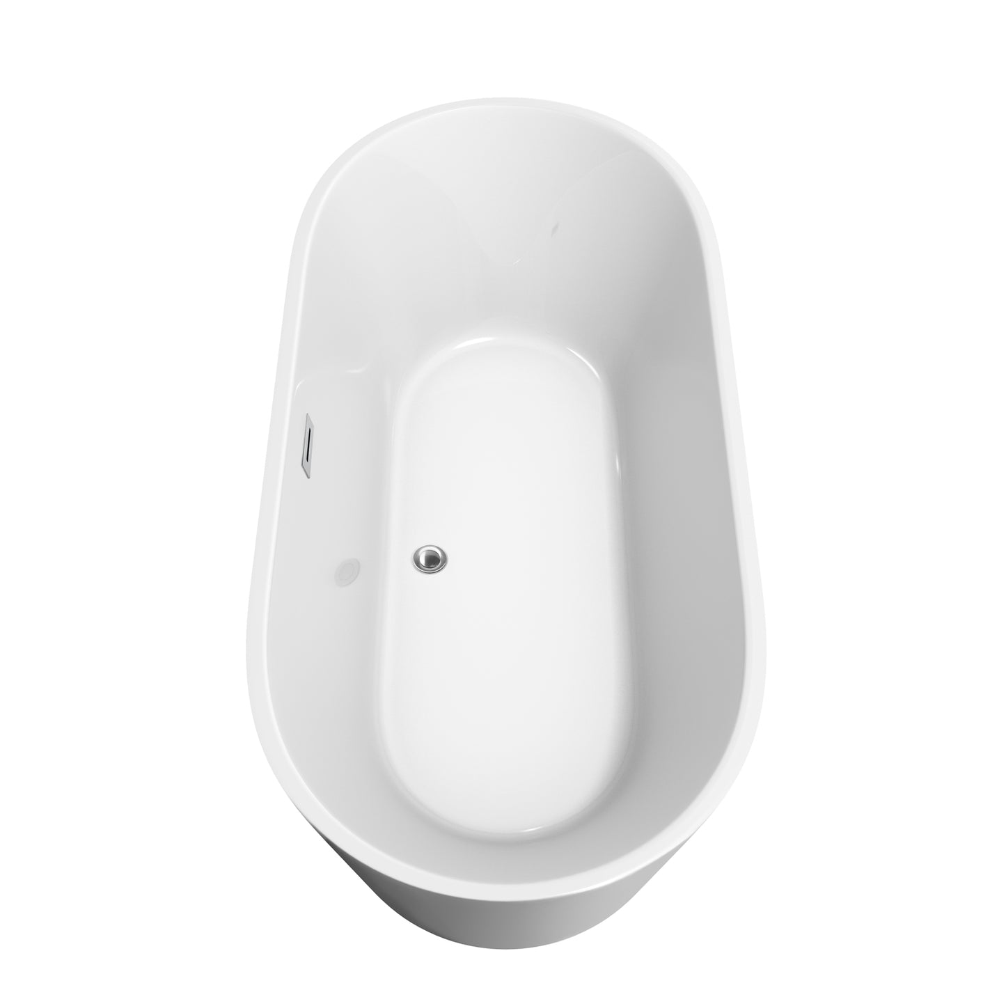 Carissa 67 Inch Freestanding Bathtub in White with Polished Chrome Trim and Floor Mounted Faucet in Matte Black