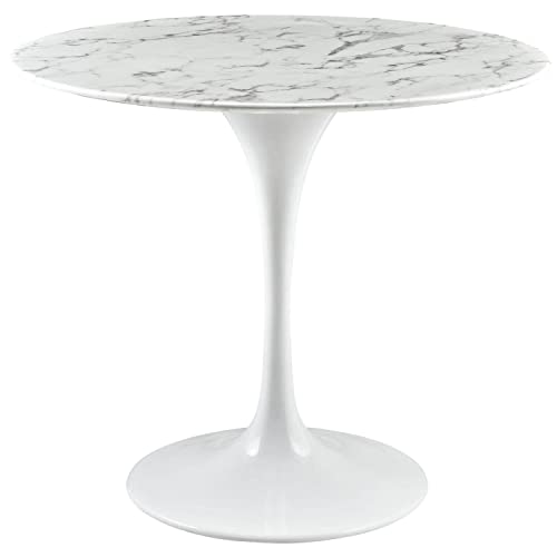 Modway Lippa Mid-Century ModernRound Artificial Marble Side Table