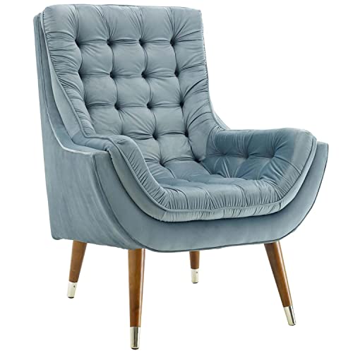 Modway Suggest Button Tufted Upholstered Velvet Lounge Chair