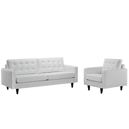 Modway Empress Left-Facing Leather Sectional Sofa in Black