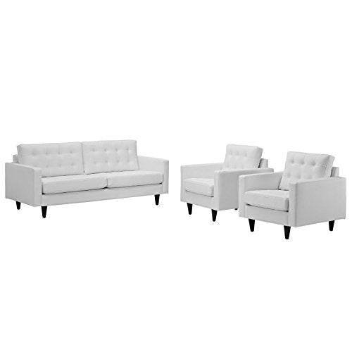 Modway Empress Left-Facing Leather Sectional Sofa in Black
