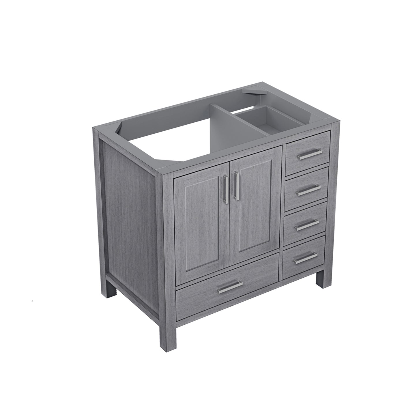 Jacques 36" Distressed Grey Vanity Cabinet Only - Left Version