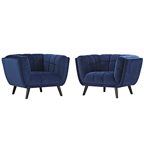 Modway Bestow Upholstered Velvet Button-Tufted Loveseat and Armchair