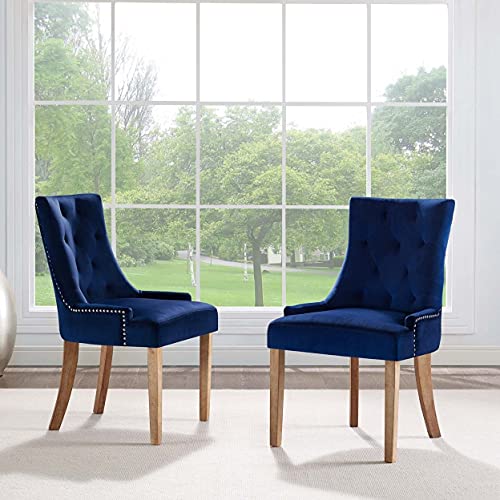 Modway Pose Velvet Polyester Upholstered Tufted Dining Chair with Nailhead Trim, Maroon in Ivory