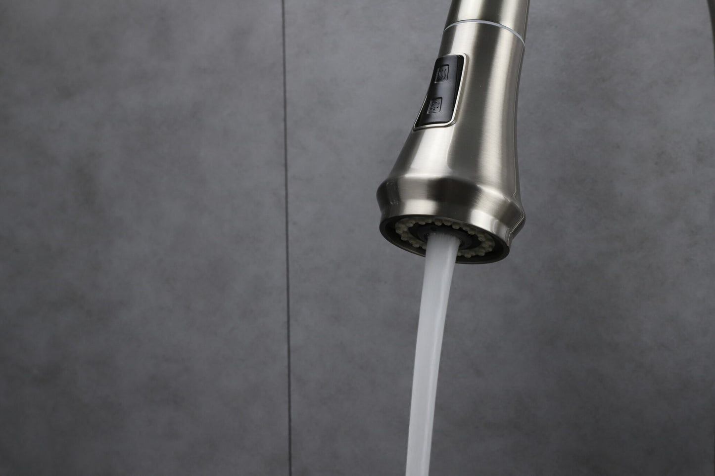 Garbatella Brass Kitchen Faucet w/ Pull Out Sprayer - Brushed Nickel