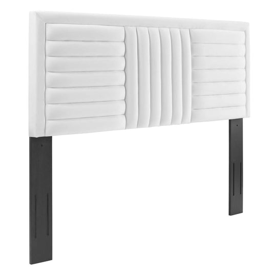 Believe Channel Tufted Performance Velvet King California King Headboard White