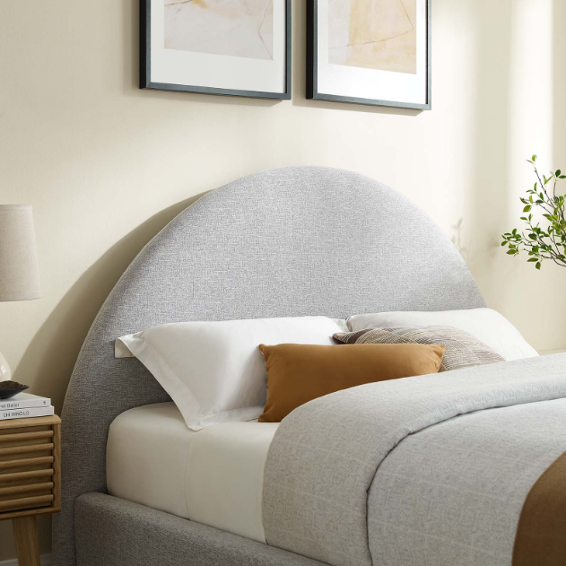 Resort Upholstered Fabric Arched Round Platform Bed