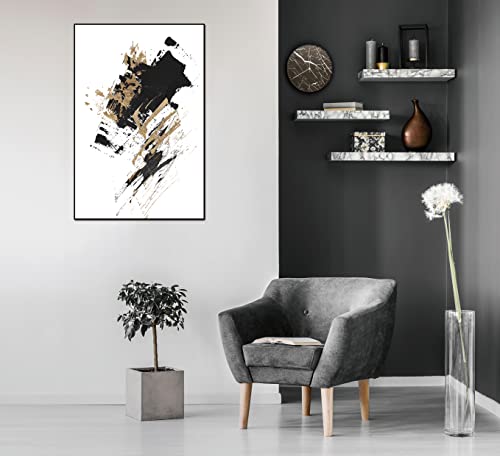 Whiteline Modern Living Nina 48"x32" Canvas Wall Art, Black PS Frame