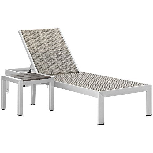 Modway Shore Outdoor Patio Aluminum Chaise Lounge Chair