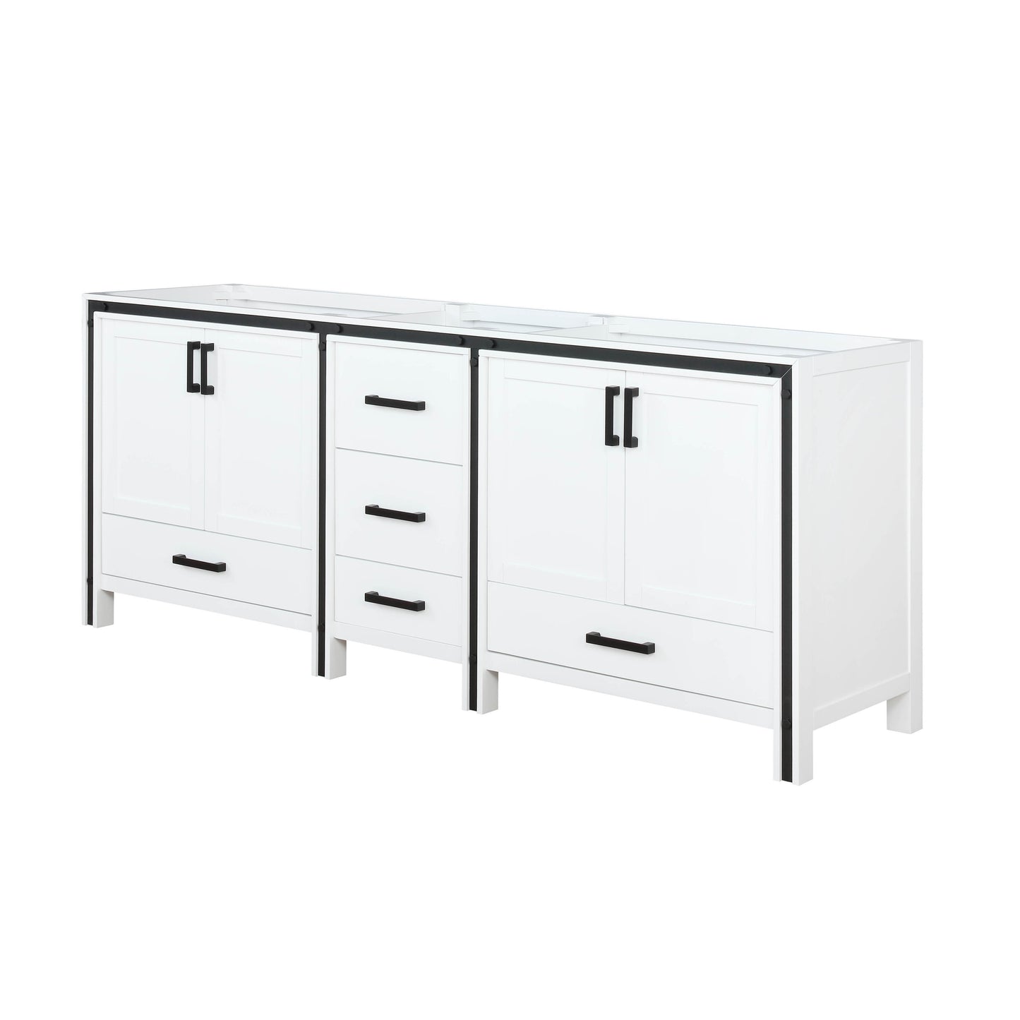 Ziva 80" White Vanity Cabinet Only