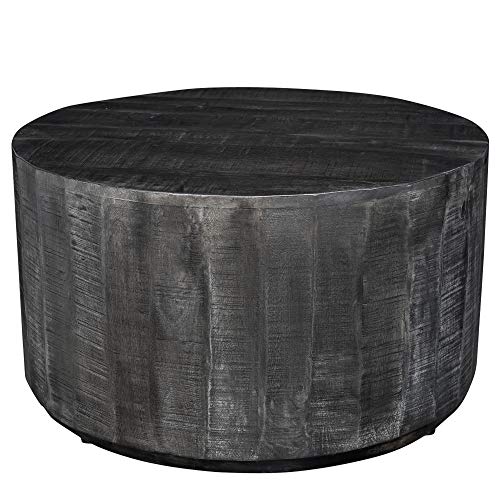 Whi Wood Drum Coffee, Distressed Grey TABLE