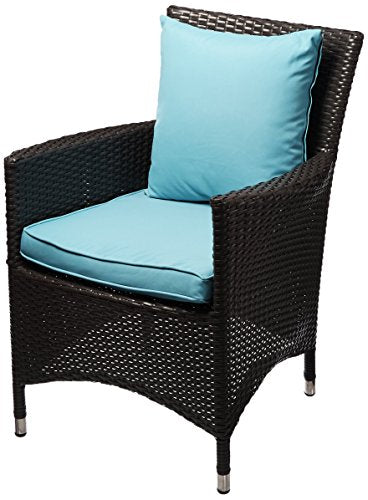 Modway Convene Wicker Rattan Outdoor Patio Dining Armchairs with Cushions in Espresso