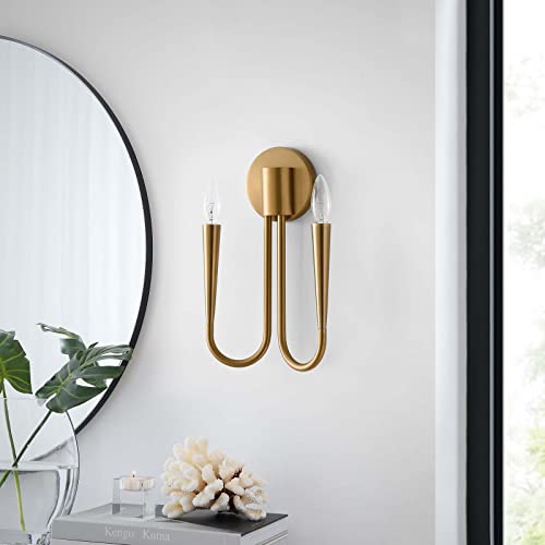 Modway Penrose 2-Light Wall Sconce in Satin Brass