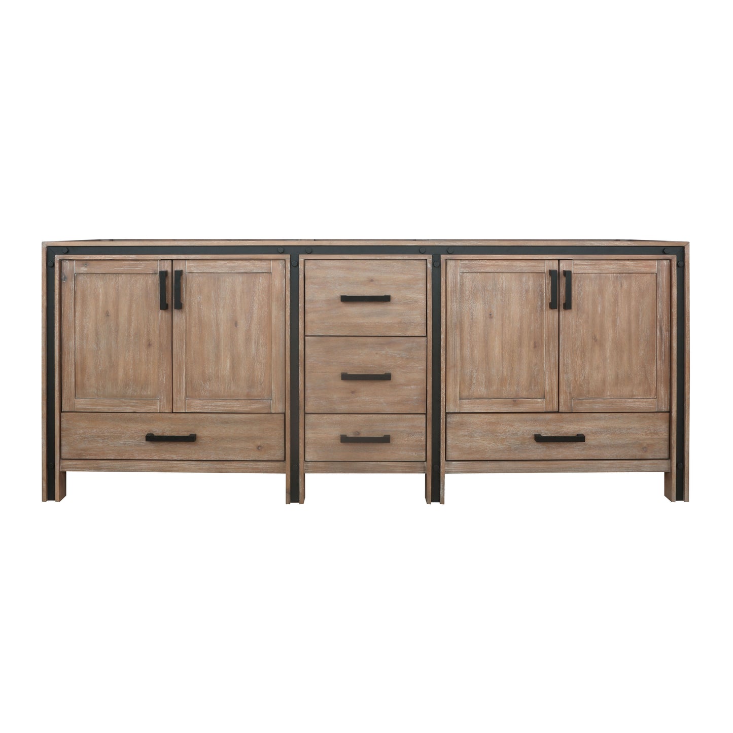 Ziva 84" Rustic Barnwood Vanity Cabinet Only