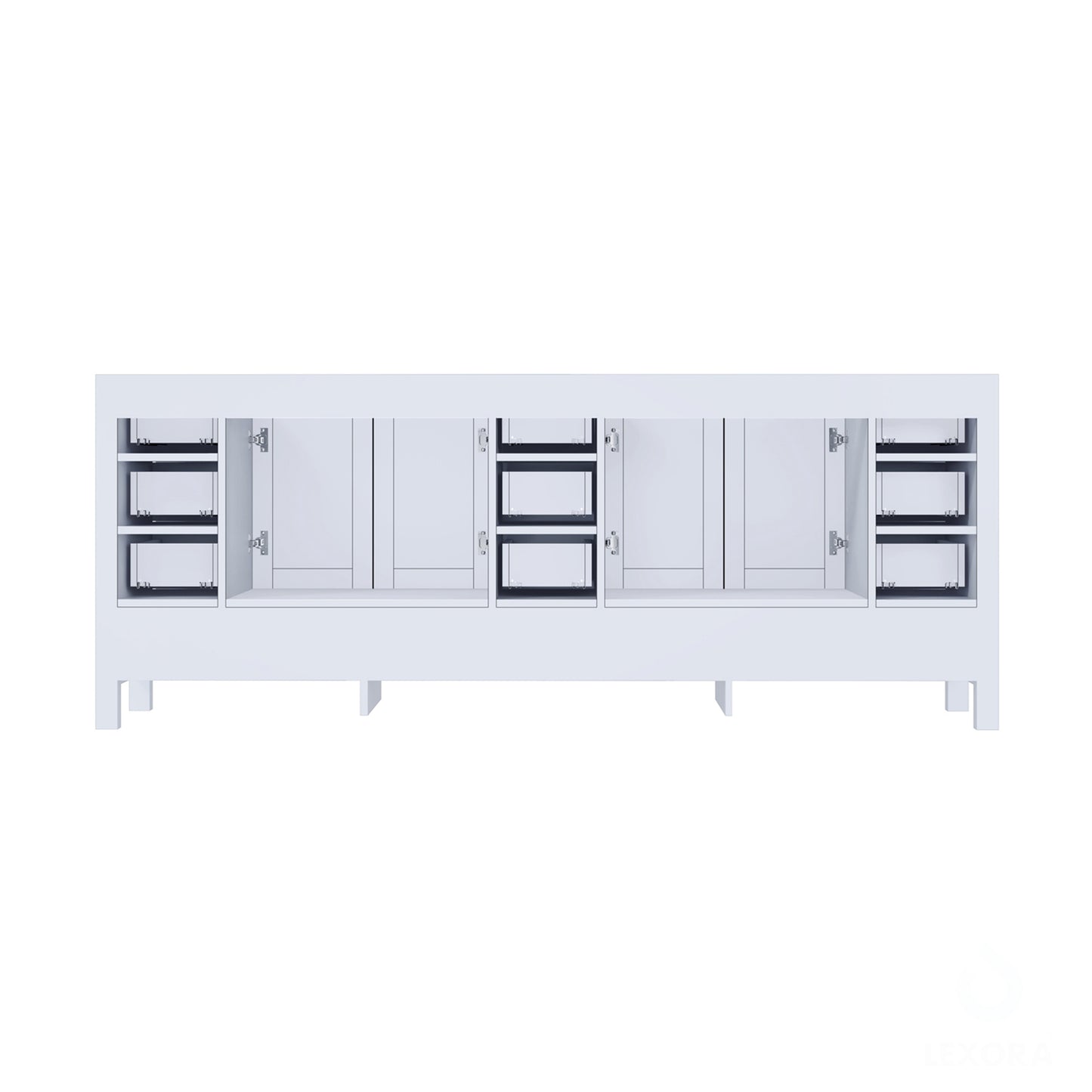 Jacques 84" White Vanity Cabinet Only