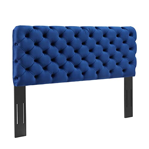 Modway Lizzy Tufted Performance Velvet Headboard in Navy