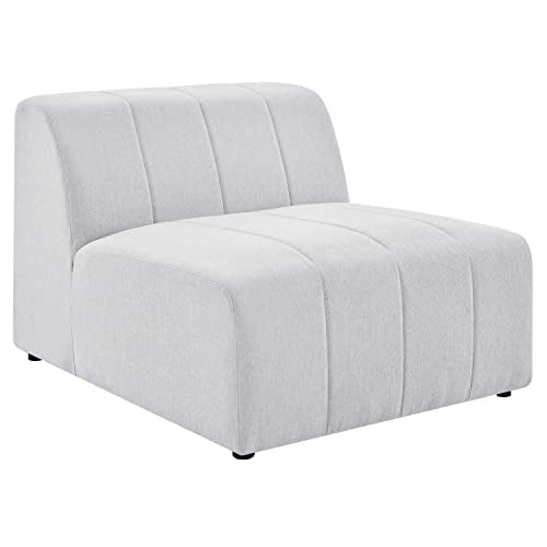 Modway Bartlett Channel Tufted Upholstered Sectional Sofa Armless Chair in Ivory