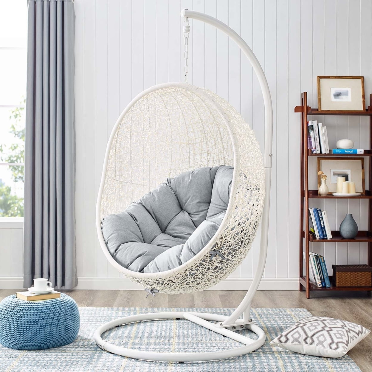 Hide Outdoor Patio SunbrellaSwing Chair With Stand-EEI-3929