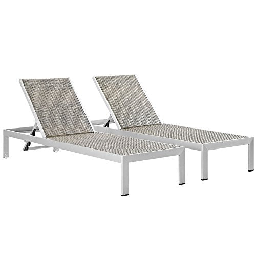 Modway Shore Outdoor Patio Aluminum Chaise Lounge Chair