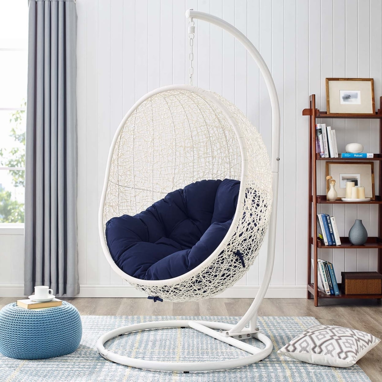 Hide Outdoor Patio SunbrellaSwing Chair With Stand-EEI-3929
