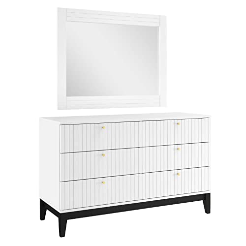 Modway Dakota Dresser and Mirror with White Finish MOD-6960-WHI