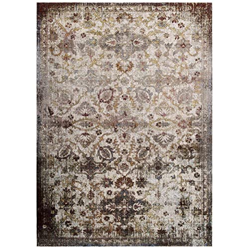 Modway Success Kaede Distressed Vintage Floral Moroccan Trellis Area Rug