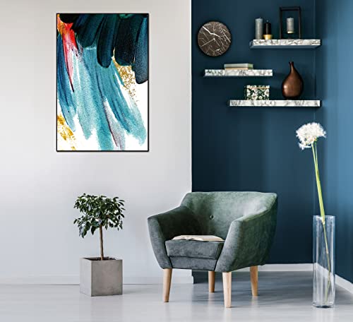 Whiteline Modern Living Livia 48"x32" Canvas Wall Art, Black PS Frame