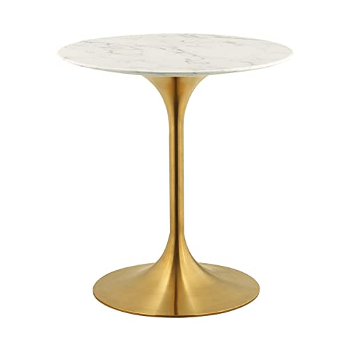 Modway Lippa Mid-Century ModernRound Artificial Marble Side Table