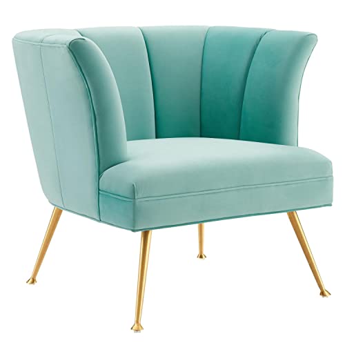 Modway Veronica Channel Tufted Performance Velvet Armchair in Mint EEI-5023-MIN