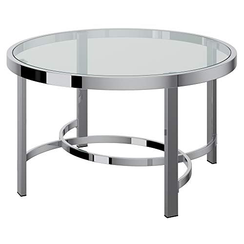 Whi Contemporary Coffee Glass and Chrome TABLE